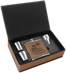 6 oz. Leatherette or Cork Flask Gift Box Set