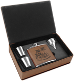 6 oz. Leatherette or Cork Flask Gift Box Set