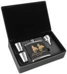 6 oz. Leatherette or Cork Flask Gift Box Set