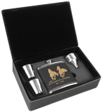 6 oz. Leatherette or Cork Flask Gift Box Set