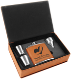 6 oz. Leatherette or Cork Flask Gift Box Set