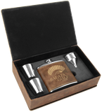 6 oz. Leatherette or Cork Flask Gift Box Set