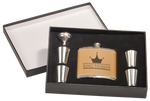 6 oz. Stainless Steel Flask Set  with Presentation Box