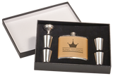 6 oz. Stainless Steel Flask Set  with Presentation Box