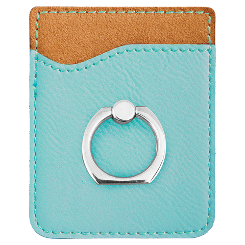 Leatherette Phone Wallet with Silver Ring