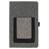 Canvas- Leatherette Journal with Cell/Card Slot