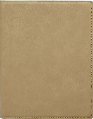 7" x 9" Light Brown Leatherette Small Portfolio w/ Notepad