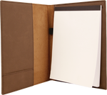 7" x 9" Light Brown Leatherette Small Portfolio w/ Notepad