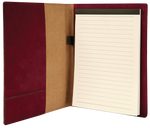 7" x 9" Light Brown Leatherette Small Portfolio w/ Notepad