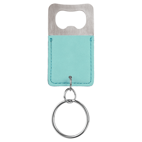 Leatherette Rectangle Bottle Opener Keychains