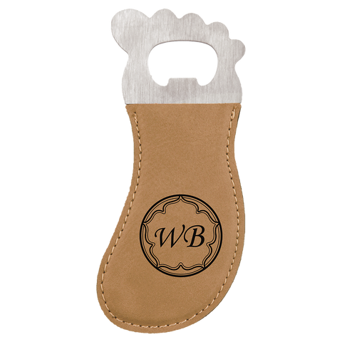 Leatherette Foot Shaped Bottle Opener with Magnet