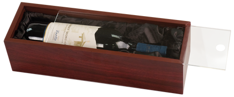 Rosewood Finish with Acrylic Lid Single Wine Presentation Box