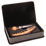 2-Piece Wine Tool Set Leatherette or Cork Wine Set