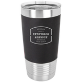 20 oz. Black/White  Tumbler with Silicone Grip and Clear Lid