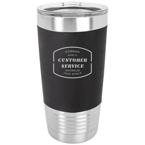 20 oz. Black/White  Tumbler with Silicone Grip and Clear Lid